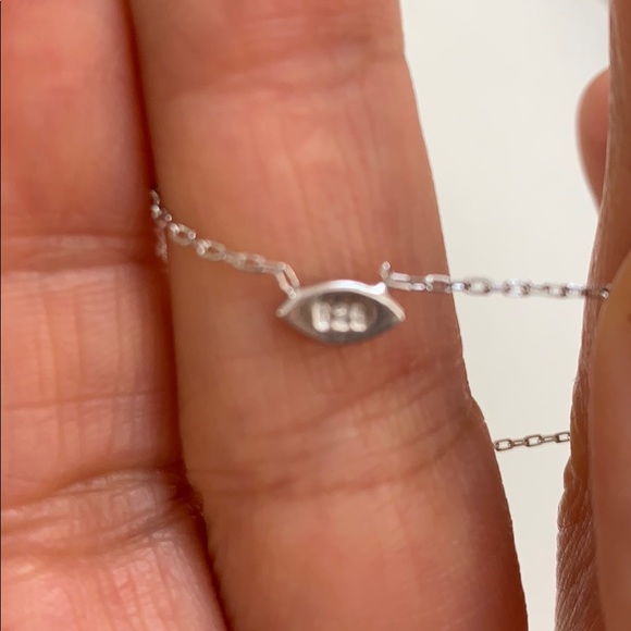 Dainty Sterling silver Evil Eye Necklace 18” 1pc - Picture 6 of 9